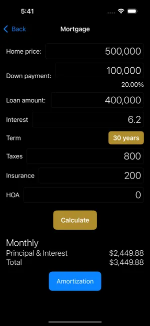Mortgage calculator